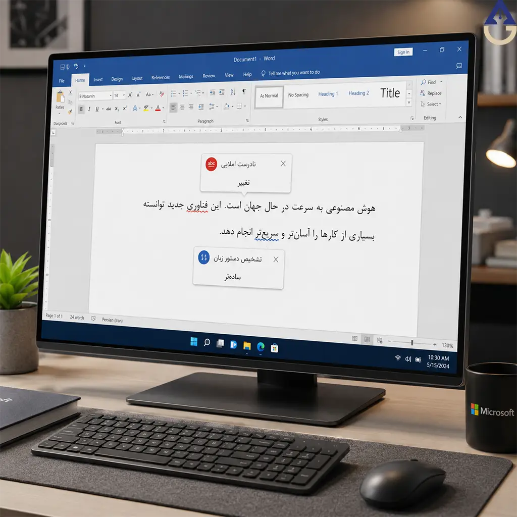 چگونه غلط گیر فارسی در ورد را فعال کنیم؟ پيدا كردن غلط املايي در متن